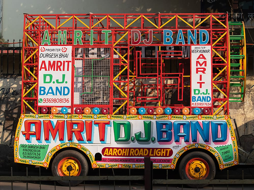 Maximalist trollies in Lucknow for Amrit D.J. Band (painted by Anwar Art)