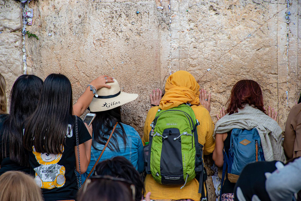 Beten: die Westliche Wand, Touristen in Jerusalem, Israel