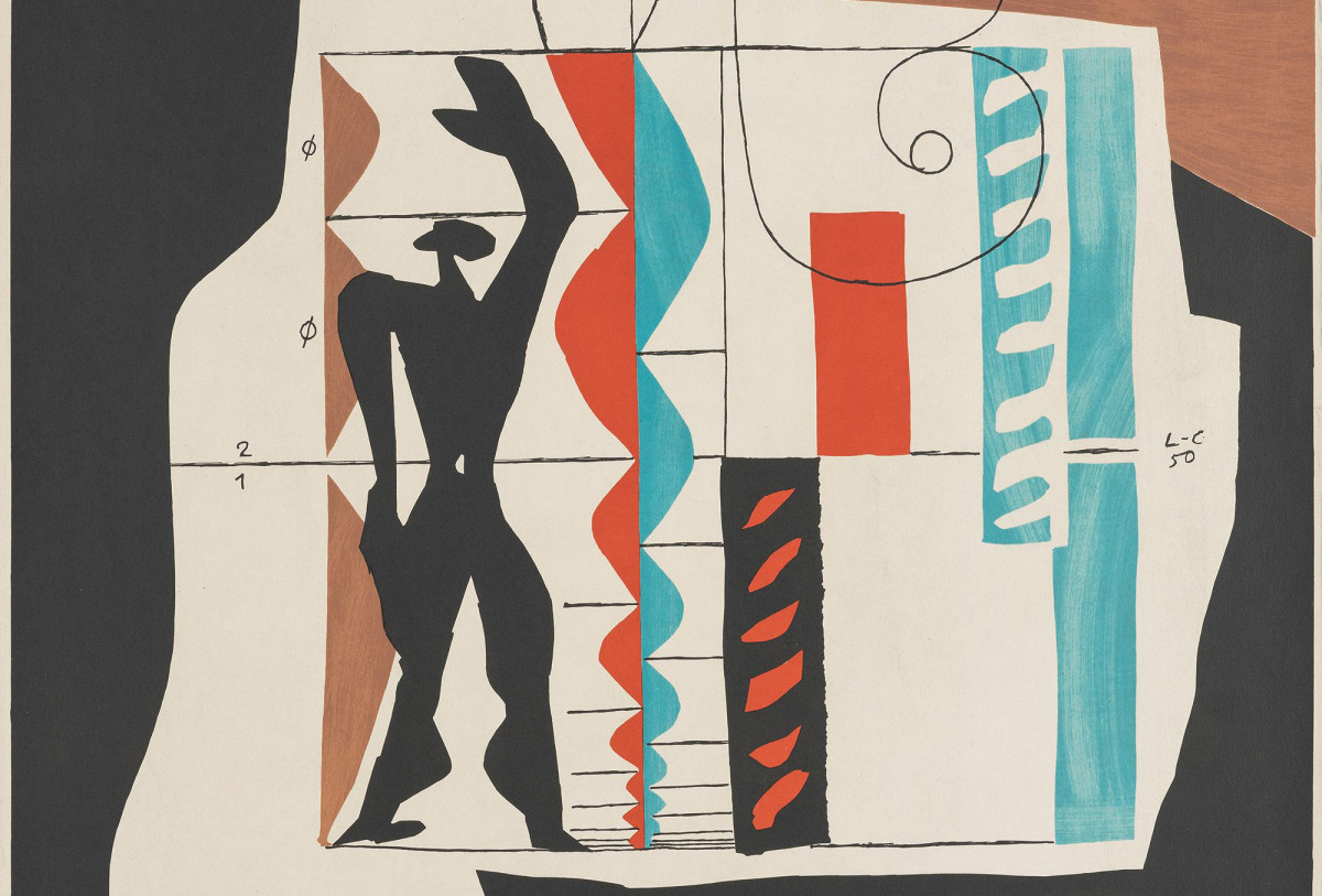 Ausschnitt aus einer Lithographie von Le Corbusier, die den Modulor darstellt