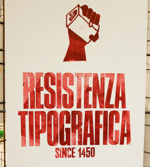 Ausstellungsplakat: Resistenza Tipografica since 1450