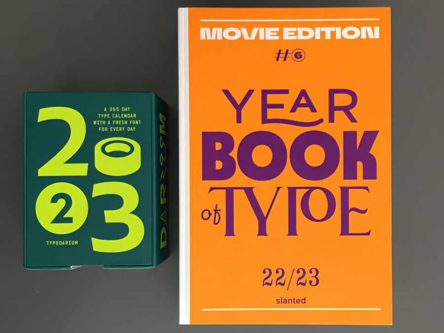 Year Book of Type 2022/2023 (Slanted) und Typodarium 2023 (Verlag Hermann Schmidt)