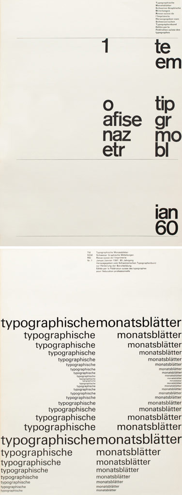 Typografische Monatsblätter, Ausgabe 01-1960 und 01-1961