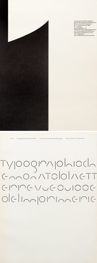 Typografische Monatsblätter, Ausgabe 01-1962 und 03-1966