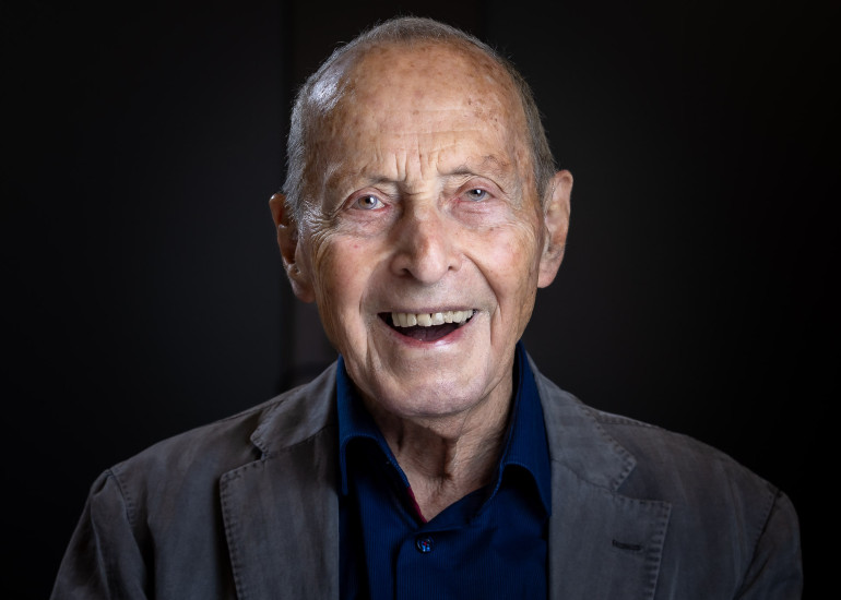 Jost Hochuli während der Typo St. Gallen am 10. November 2023, zur Feier seines 90. Geburtstags.